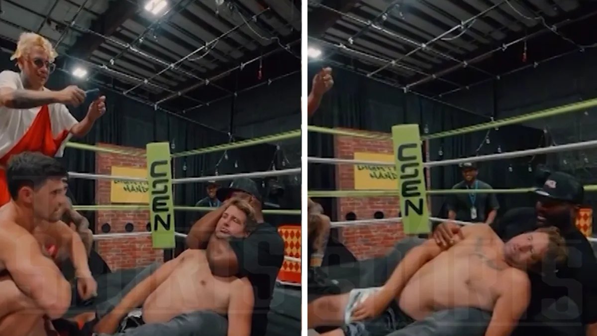 Rampage Jackson Chokes Out 'Jackass' Star Poopies in Sports Hurts Clip