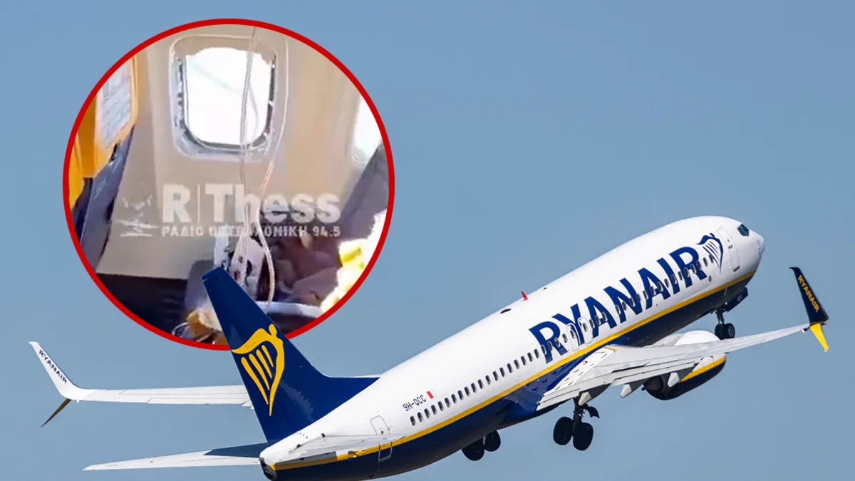 Пассажир Ryanair чуть не вылетел из окна во время рейса