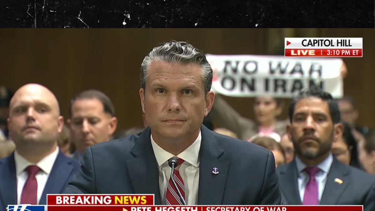 Pete Hegseth's Iran War Testimony Interrupted by Protesters