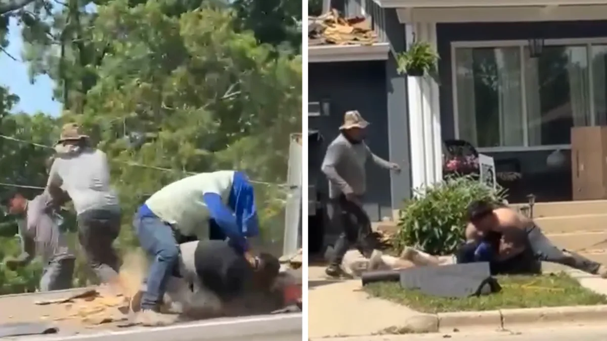 Кровельщики устроили жестокую драку на крыше: видео