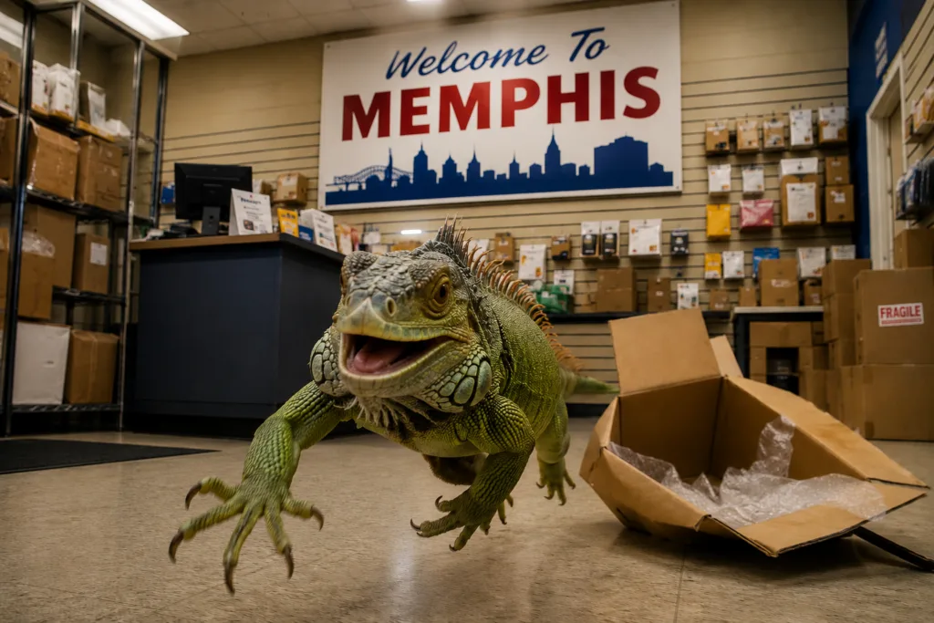 Giant Iguana Titan Escapes FedEx Package, Terrifies Memphis Employees
