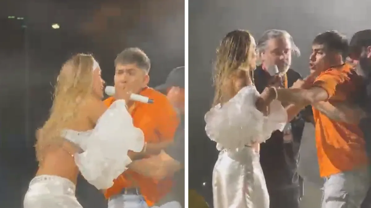 Karol G Grabbed by Aggressive Fan During Concert