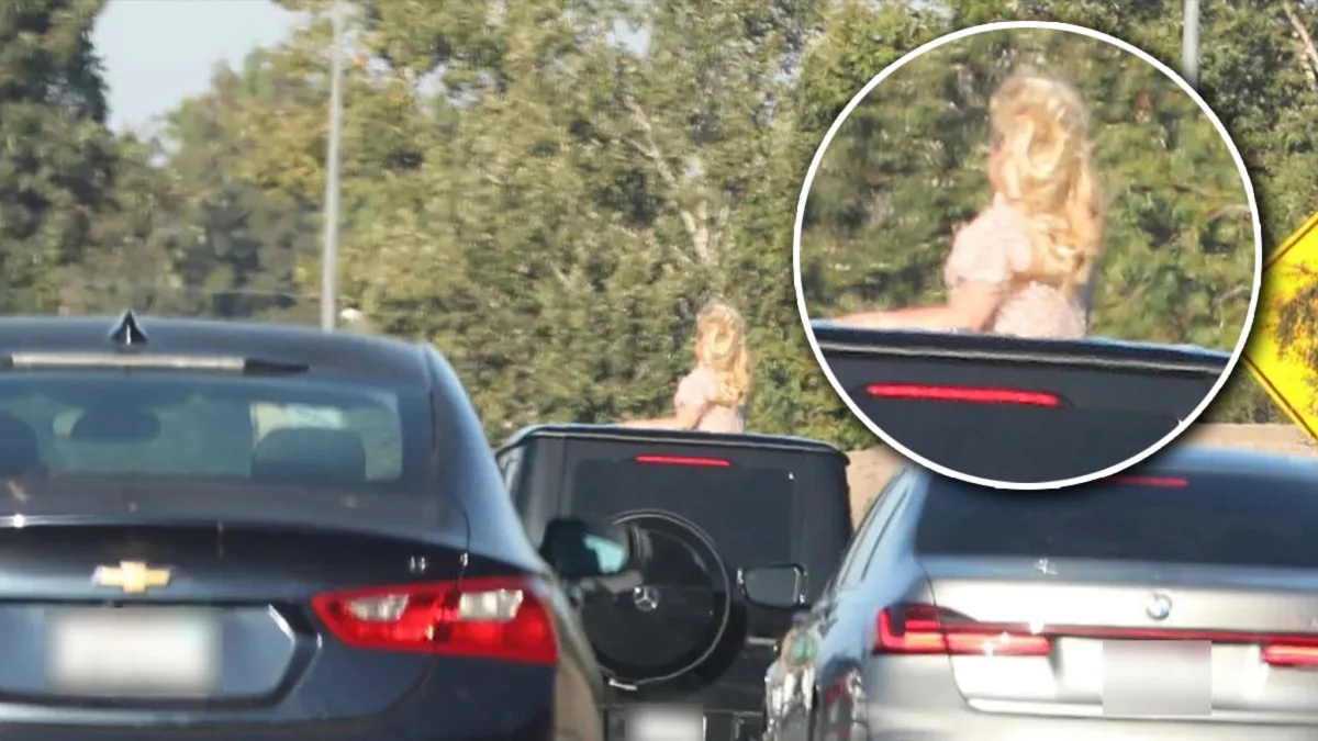 Britney Spears Sticks Head Out of SUV Sunroof on L.A. Freeway