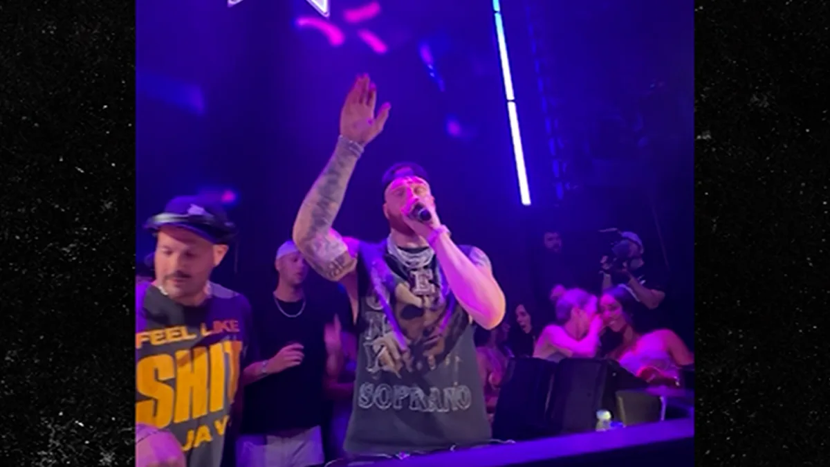Raiders Star Maxx Crosby Performs On Stage In Las Vegas