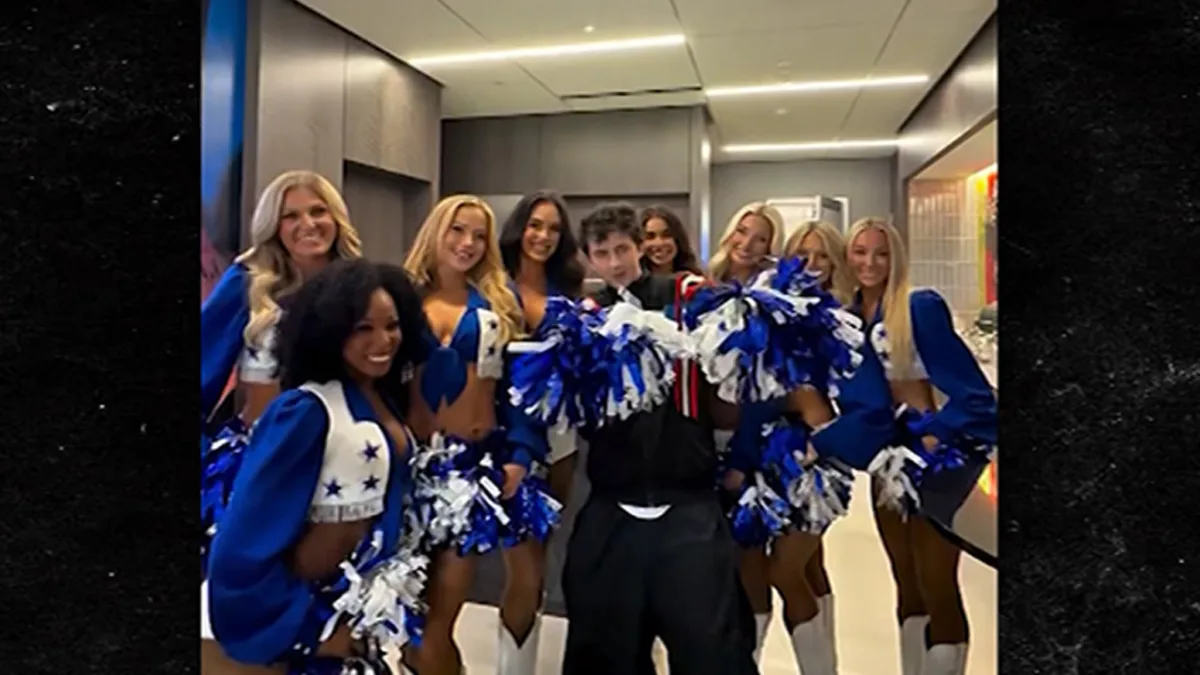 Timothée Chalamet Fangirls Over Dallas Cowboys Cheerleaders, on Video!